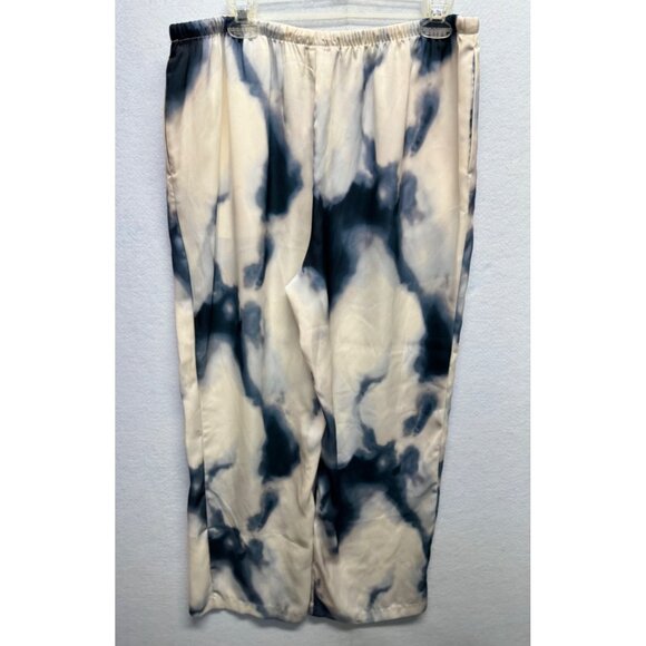 H&M Tie-Dye Elastic Waist Satin Pants With Side Pockets Size Large - Picture 8 of 9